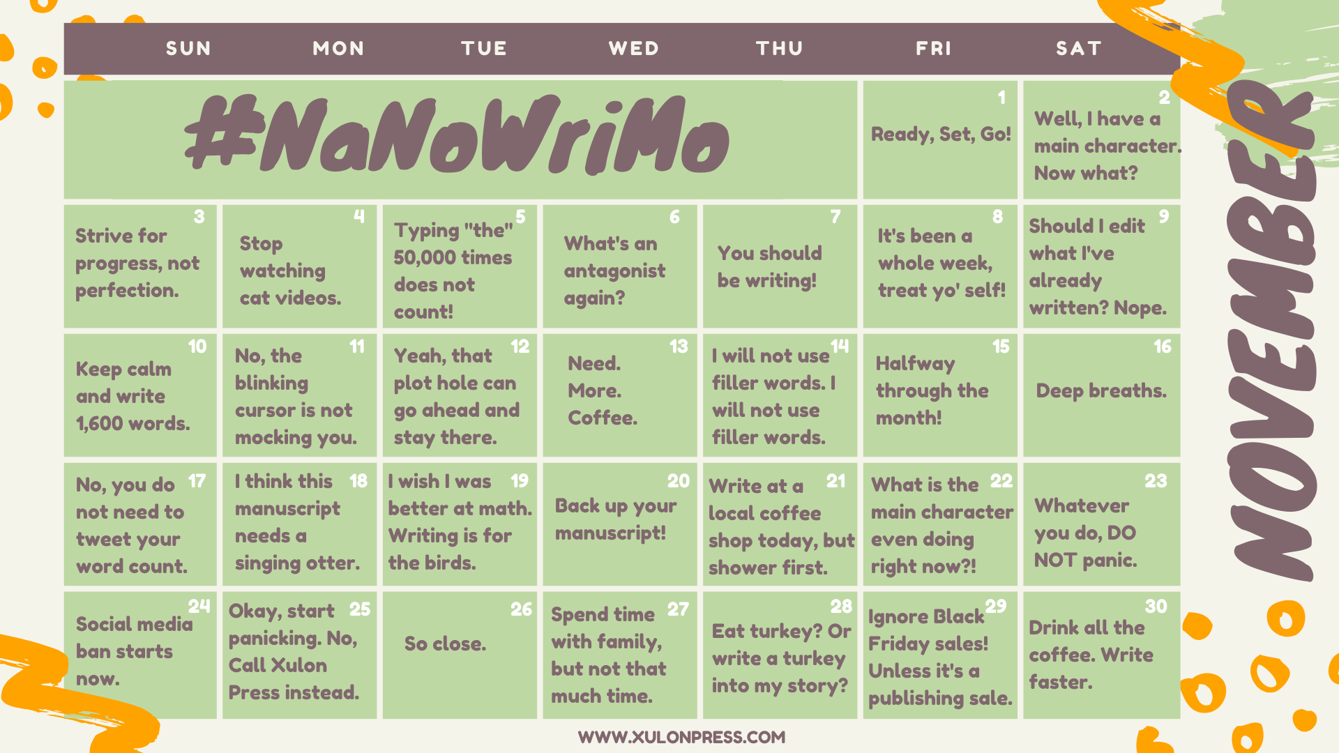 Happy National Novel Writing Month! Will you be participating in the challenge and writing a 50,000-word manuscript for NaNoWriMo?